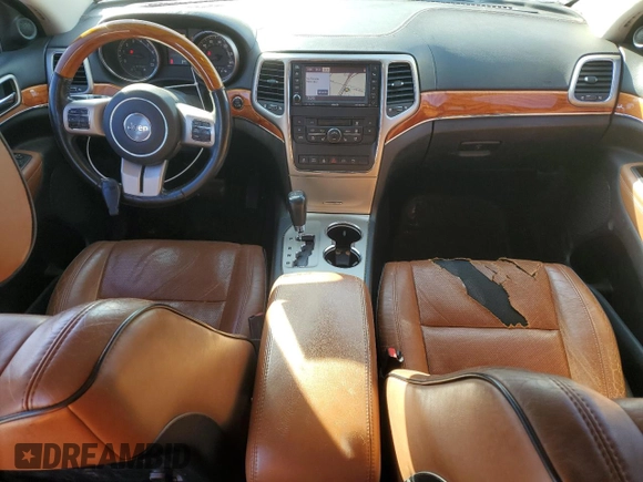 2012 Jeep Grand Cherokee Overland with VIN 1C4RJECT3CC125620, listed as a Copart auction lot 45553565 with 168,409 mi miles and Salvage Title. Bid and sale history available at carsss.com. Image 8.