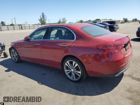 2024 Mercedes-Benz C 300 with VIN W1KAF4GB7RR188757, listed as a Copart auction lot 48664745 with 11,845 mi miles and Non Repairable. Bid and sale history available at carsss.com. Image 2.