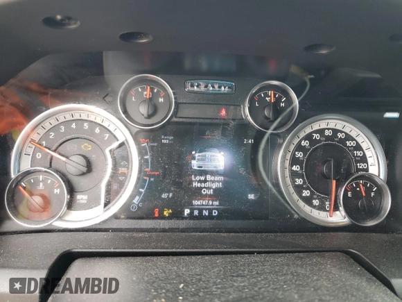 2015 Ram 1500 Lone Star with VIN 1C6RR6GT4FS615025, listed as a Copart auction lot 44972485 with 104,747 mi miles and Salvage Title. Bid and sale history available at carsss.com. Image 9.