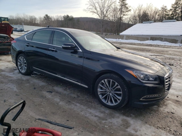 2017 Genesis G80 3.8L with VIN KMHGN4JE9HU211568, listed as a Copart auction lot 83961654 with 80,500 mi miles and Salvage Title. Bid and sale history available at carsss.com. Image 4.