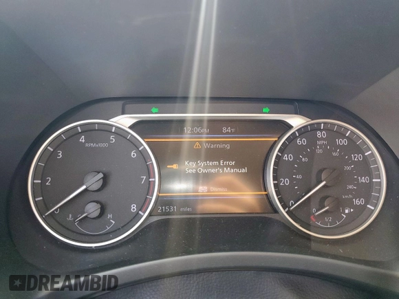 2024 Nissan Sentra SV with VIN 3N1AB8CVXRY217033, listed as a Copart auction lot 58655825 with 21,531 mi miles and Salvage title. Bid and sale history available at DreamBid. Image 9.