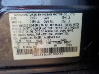 2006 Nissan Maxima 3.5 SE with VIN 1N4BA41EX6C806559, listed as a Copart auction lot 80998724 with 183,273 mi miles and Salvage Title. Bid and sale history available at carsss.com. Image 12.