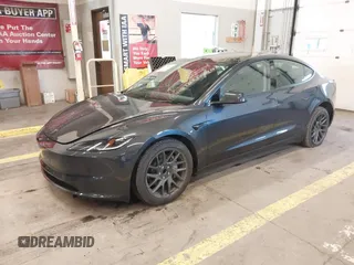 2024 Tesla Model 3 with VIN 5YJ3E1EA9RF835440, listed as a IAAI auction lot 41255559 with 4,789 mi miles. Bid and sale history available at carsss.com. Image 2.