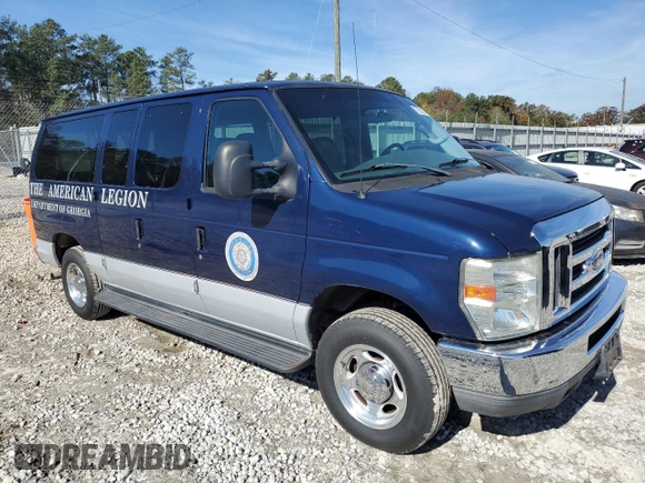 2008 Ford Econoline Passenger XL with VIN 1FMNE11L48DA51670, listed as a Copart auction lot 77653154 with 124,127 mi miles and Salvage title. Bid and sale history available at DreamBid. Image 4.