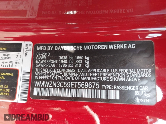 2014 MINI Convertible с VIN WMWZN3C59ET569675, выставлен на аукционе IAAI как лот 42378842 с пробегом 70 352 миль миль и . История ставок и продаж доступна на DreamBid. Изображение 9.