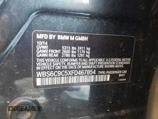 2015 BMW M6 z VIN WBS6C9C5XFD467854, wystawiony jako Copart lot #86177724 z przebiegiem 55 789 mil mil oraz Szkoda całkowita • Salvage title. Historia ofert i sprzedaży dostępna na DreamBid. Obrazek 10.