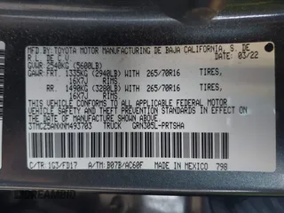 2022 Toyota Tacoma SR z VIN 3TMCZ5ANXNM493703, wystawiony jako IAAI lot #42139285 z przebiegiem 42 572 mil mil oraz . Historia ofert i sprzedaży dostępna na DreamBid. Obrazek 9.