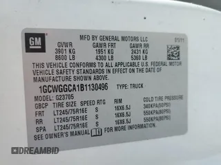 2011 Chevrolet Express Cargo with VIN 1GCWGGCA1B1130496, listed as a Copart auction lot 55515135 with 212,589 mi miles and Salvage title. Bid and sale history available at DreamBid. Image 13.