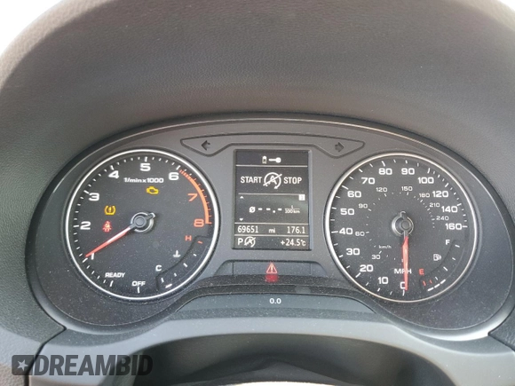 2017 Audi A3 Sedan Premium with VIN WAUB8GFF0H1018619, listed as a Copart auction lot 56088574 with 69,651 mi miles. Bid and sale history available at carsss.com. Image 9.