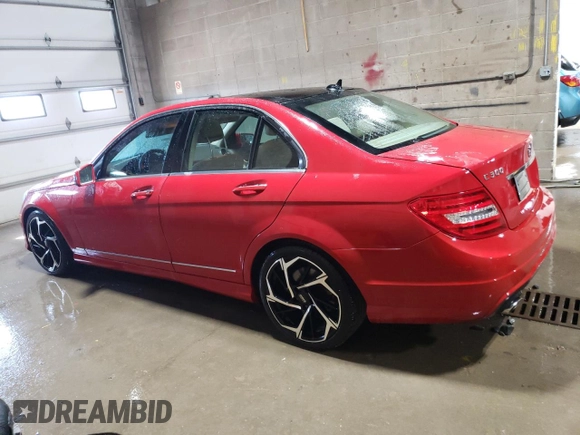 2014 Mercedes-Benz C with VIN WDDGF8AB6EG202289, listed as a Copart auction lot 51733915 with 129,245 mi miles and Salvage Title. Bid and sale history available at carsss.com. Image 2.