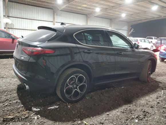 2019 Alfa Romeo Stelvio Ti Sport with VIN ZASPAKBN7K7C43323, listed as a Copart auction lot 82823824 with 73,605 mi miles and Salvage Title. Bid and sale history available at carsss.com. Image 3.
