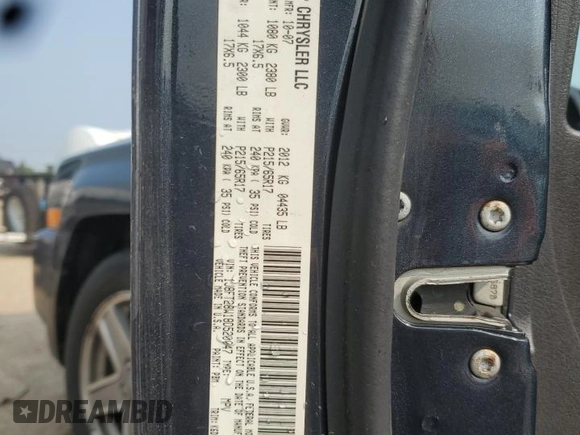 2008 Jeep Patriot Sport with VIN 1J8FT28W18D520047, listed as a Copart auction lot 59384295 with 176,770 mi miles and Salvage title. Bid and sale history available at DreamBid. Image 12.