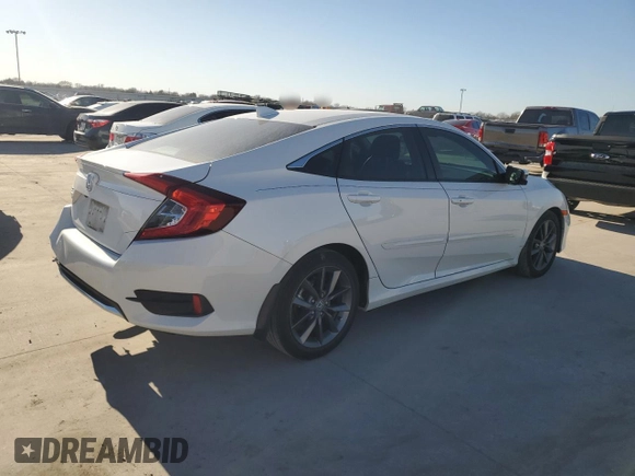2021 Honda Civic Sedan EX with VIN 2HGFC1F36MH703582, listed as a Copart auction lot 47260765 with 33,673 mi miles and Salvage Title. Bid and sale history available at carsss.com. Image 3.