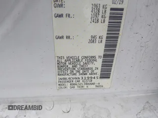 2019 Nissan Altima SR with VIN 1N4BL4CV4KN319945, listed as a IAAI auction lot 41953274 with 131,402 mi miles and . Bid and sale history available at carsss.com. Image 9.