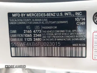 2015 Mercedes-Benz C 300 Luxury with VIN 55SWF4KB6FU023015, listed as a IAAI auction lot 42153797 with 47,639 mi miles and . Bid and sale history available at carsss.com. Image 9.
