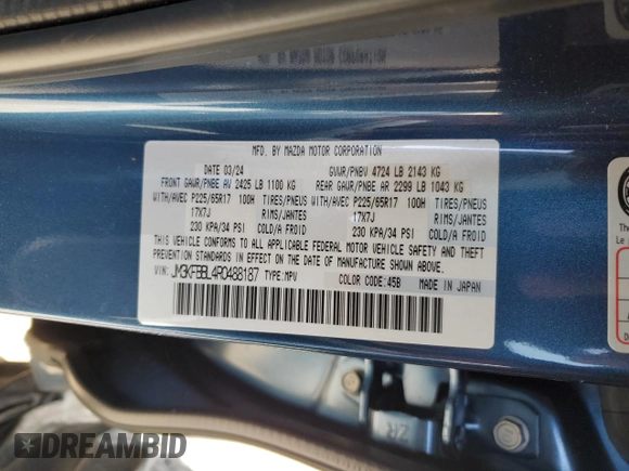 2024 Mazda CX-5 S Select with VIN JM3KFBBL4R0488187, listed as a Copart auction lot 48711475 with 2,489 mi miles and Salvage Title. Bid and sale history available at carsss.com. Image 15.