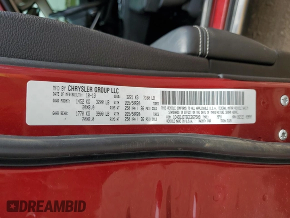 2014 Dodge Durango Citadel с VIN 1C4SDJET6EC267509, выставлен на аукционе Copart как лот 54448305 с пробегом 147 616 миль миль и Списание • Salvage title. История ставок и продаж доступна на DreamBid. Изображение 13.