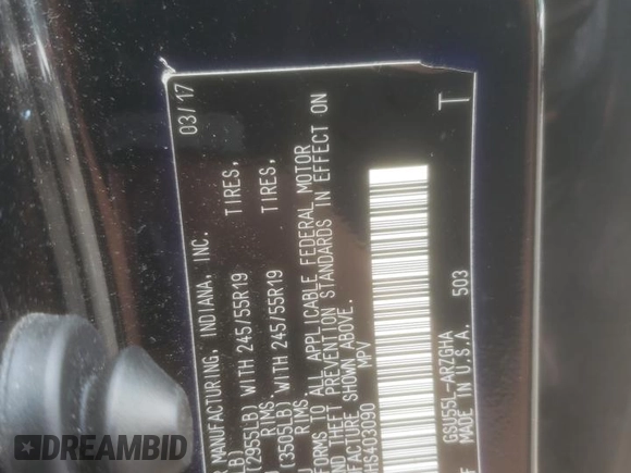 2017 Toyota Highlander Limited with VIN 5TDDZRFH0HS403090, listed as a Copart auction lot 61037445 with 113,703 mi miles and Salvage title. Bid and sale history available at DreamBid. Image 13.