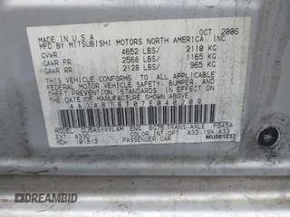 2007 Mitsubishi Galant Ralliart with VIN 4A3AB76T07E040209, listed as a IAAI auction lot 41530629 with 235,015 mi miles. Bid and sale history available at carsss.com. Image 9.
