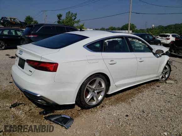 2021 Audi A5 Sportback S line Premium with VIN WAUDACF52MA044727, listed as a Copart auction lot 65407573 with 0 mi miles. Bid and sale history available at carsss.com. Image 3.