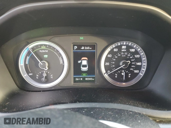 2018 Hyundai Sonata Hybrid SE with VIN KMHE24L3XJA080086, listed as a Copart auction lot 87439294 with 80,343 mi miles and Salvage Title. Bid and sale history available at carsss.com. Image 9.