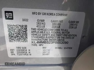 2023 Buick Encore GX Preferred с VIN KL4MMBS23PB053090, выставлен на аукционе IAAI как лот 41367718 с пробегом 7 252 миль миль и . История ставок и продаж доступна на DreamBid. Изображение 9.