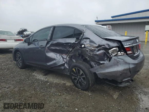 2014 Honda Civic Sedan EX with VIN 19XFB2F81EE038736, listed as a Copart auction lot 51261615 with 103,323 mi miles and Salvage Title. Bid and sale history available at carsss.com. Image 2.