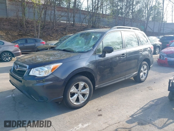 2015 Subaru Forester 2.5i with VIN JF2SJABCXFH599231, listed as a IAAI auction lot 42166220 with 60,409 mi miles and . Bid and sale history available at DreamBid. Image 2.
