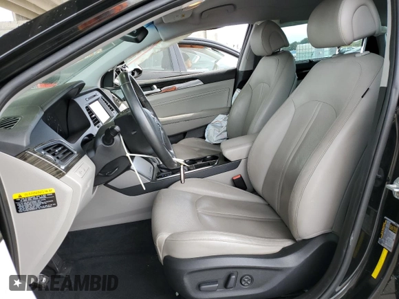2017 Hyundai Sonata Limited with VIN KMHE34L3XHA075915, listed as a Copart auction lot 42370454 with 57,669 mi miles and . Bid and sale history available at DreamBid. Image 7.
