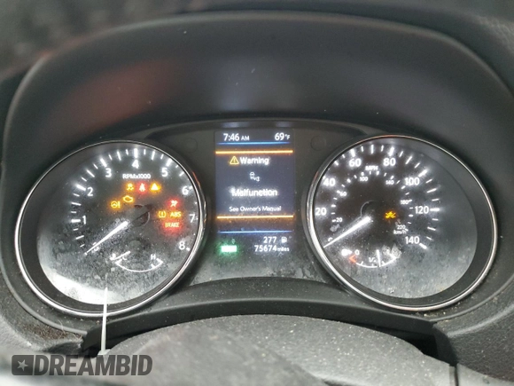 2019 Nissan Rogue S with VIN 5N1AT2MT0KC719550, listed as a Copart auction lot 44812355 with 75,674 mi miles and Salvage Title. Bid and sale history available at carsss.com. Image 9.