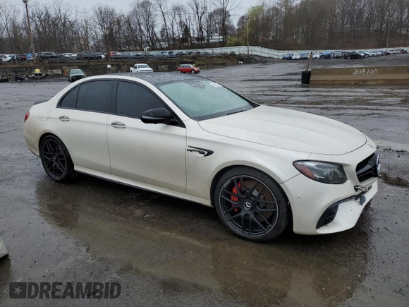 2018 Mercedes-Benz E-Class AMG E 63 S with VIN WDDZF8KB8JA251675, listed as a Copart auction lot 49253844 with 0 mi miles and Salvage Title. Bid and sale history available at carsss.com. Image 4.
