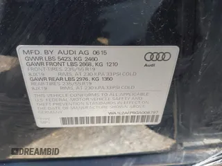 2016 Audi Q5 Premium Plus with VIN WA1L2AFP8GA008797, listed as a IAAI auction lot 41966359 with 139,189 mi miles. Bid and sale history available at carsss.com. Image 9.
