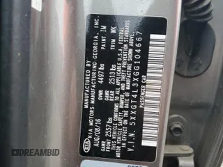 2016 Kia Optima LX z VIN 5XXGT4L3XGG104667, wystawiony jako Copart lot #53968815 z przebiegiem 82 417 mil mil oraz Szkoda całkowita • Salvage title. Historia ofert i sprzedaży dostępna na DreamBid. Obrazek 12.