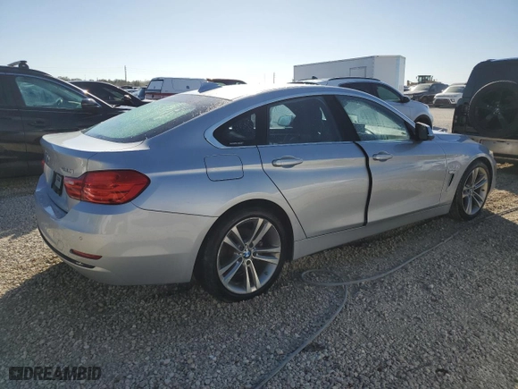 2017 BMW 4 Series 430i with VIN WBA4F7C57HG437994, listed as a Copart auction lot 76075274 with 0 mi miles and Salvage Title. Bid and sale history available at carsss.com. Image 3.