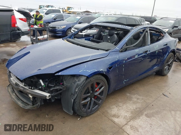 2021 Tesla Model S Plaid with VIN 5YJSA1E60MF440042, listed as a IAAI auction lot 41563347 with 40,981 mi miles. Bid and sale history available at carsss.com. Image 24.