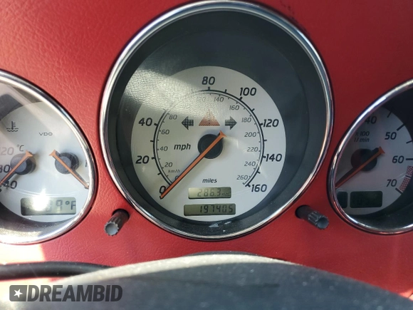 2001 Mercedes-Benz SLK 230 Kompressor with VIN WDBKK49F21F183545, listed as a Copart auction lot 67540684 with 197,405 mi miles and Salvage Title. Bid and sale history available at DreamBid. Image 9.