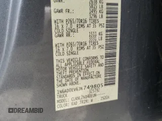 2018 Nissan Frontier Pro-4X with VIN 1N6AD0EV6JN749805, listed as a Copart auction lot 60438555 with Not provided miles and Salvage title. Bid and sale history available at DreamBid. Image 13.