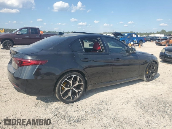 2019 Alfa Romeo Giulia Ti Sport with VIN ZARFAMBN8K7616651, listed as a Copart auction lot 72022264 with 28,763 mi miles and Salvage Title. Bid and sale history available at carsss.com. Image 3.