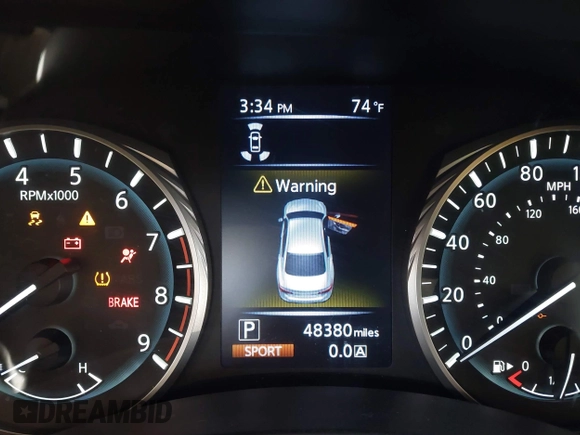 2021 Infiniti Q50 Red Sport 400 with VIN JN1FV7DPXMM850652, listed as a IAAI auction lot 41252436 with 48,380 mi miles and . Bid and sale history available at DreamBid. Image 15.