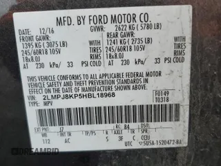 2017 Lincoln MKX Select with VIN 2LMPJ8KP5HBL18968, listed as a Copart auction lot 50271175 with 101,921 mi miles and Salvage Title. Bid and sale history available at carsss.com. Image 13.