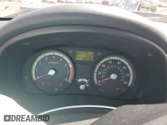 2009 Kia Rio LX with VIN KNADE243296500963, listed as a Copart auction lot 51061595 with 76,596 mi miles and Salvage Title. Bid and sale history available at carsss.com. Image 9.
