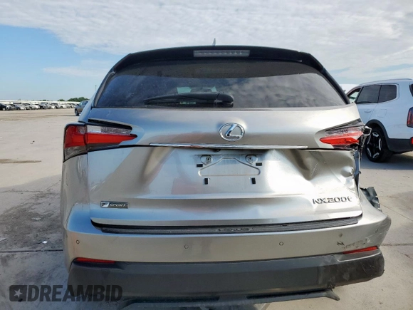 2017 Lexus NX 200t with VIN JTJYARBZ5H2078545, listed as a Copart auction lot 61661435 with 65,404 mi miles and Salvage title. Bid and sale history available at DreamBid. Image 6.