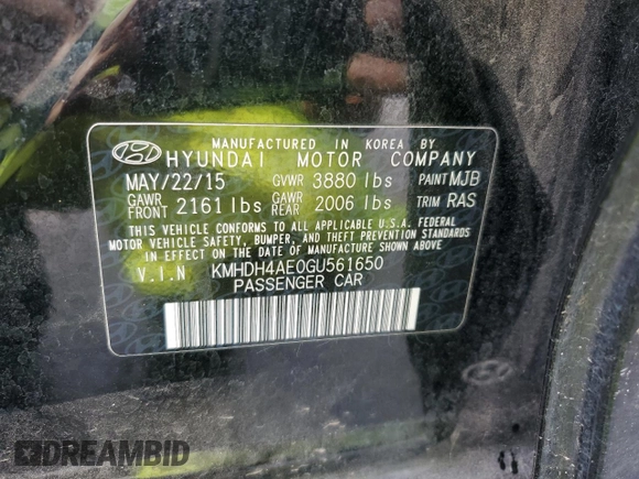 2016 Hyundai Elantra SE с VIN KMHDH4AE0GU561650, выставлен на аукционе Copart как лот 49441985 с пробегом 110 865 миль миль и Списание • Salvage title. История ставок и продаж доступна на DreamBid. Изображение 12.