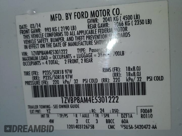 2014 Ford Mustang V6 with VIN 1ZVBP8AM4E5301222, listed as a Copart auction lot 88438055 with Not Provided miles and Salvage Title. Bid and sale history available at carsss.com. Image 12.
