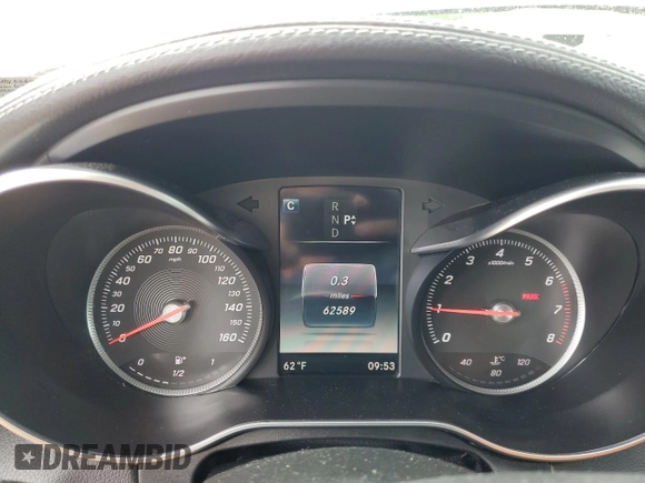 2017 Mercedes-Benz C 300 with VIN 55SWF4KB2HU226485, listed as a Copart auction lot 55952755 with 62,589 mi miles and Salvage title. Bid and sale history available at DreamBid. Image 9.