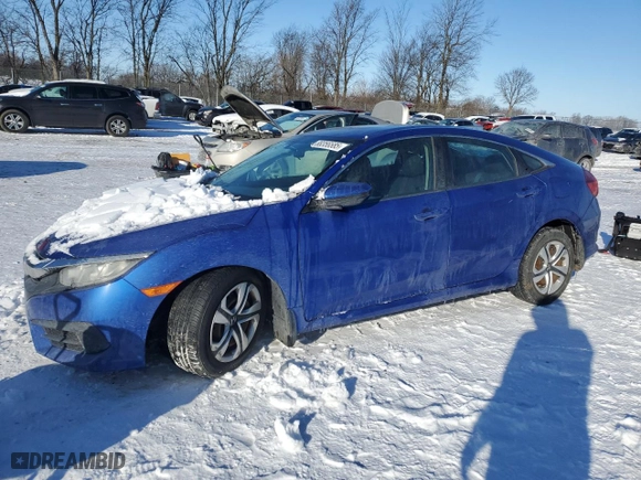 2017 Honda Civic Sedan LX with VIN 19XFC2F50HE027539, listed as a Copart auction lot 88356585 with 126,259 mi miles and Salvage Title. Bid and sale history available at carsss.com. Image 1.
