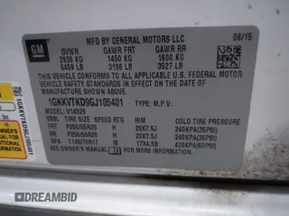 2016 GMC Acadia Denali with VIN 1GKKVTKD9GJ105401, listed as a IAAI auction lot 42055278 with 163,515 mi miles. Bid and sale history available at carsss.com. Image 9.