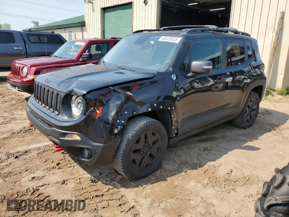 2017 Jeep Renegade Trailhawk z VIN ZACCJBCB2HPF40362, wystawiony jako Copart lot #58470555 z przebiegiem 157 832 mil mil oraz Czysty tytuł • Clean title. Historia ofert i sprzedaży dostępna na DreamBid. Obrazek 1.
