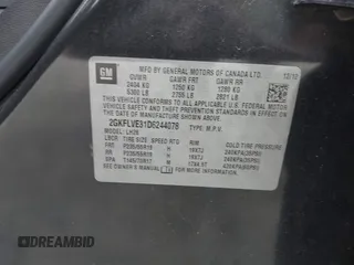 2013 GMC Terrain SLT z VIN 2GKFLVE31D6244078, wystawiony jako IAAI lot #42096707 z przebiegiem 140 000 mil mil oraz . Historia ofert i sprzedaży dostępna na DreamBid. Obrazek 9.