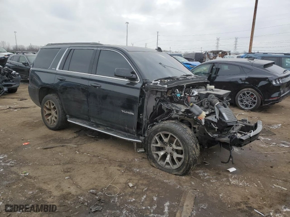 2019 GMC Yukon SLE with VIN 1GKS2AKC7KR387214, listed as a Copart auction lot 44349485 with 0 mi miles and Salvage Title. Bid and sale history available at carsss.com. Image 4.